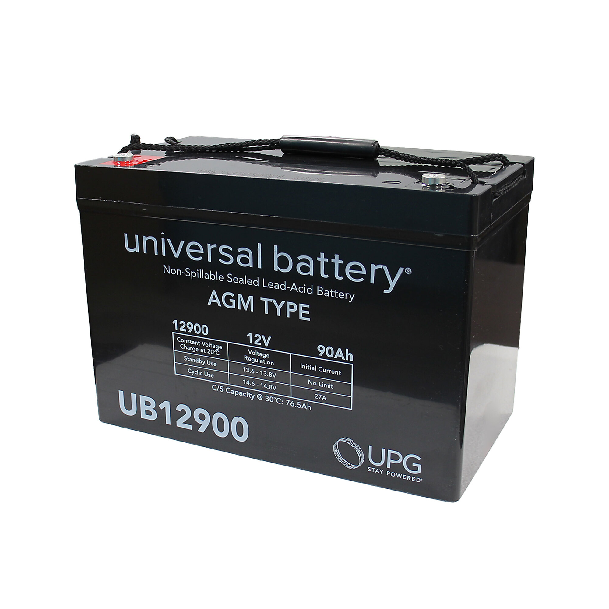 UPG Universal Sealed Lead-Acid Battery, AGM-type, 12V, 90 Amps, Model# UB12900